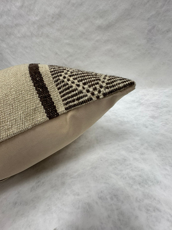 Turkish Hemp Pillow Cushion Natural Beige Brown Pillow Cushion Cover 16" x 24" #30193