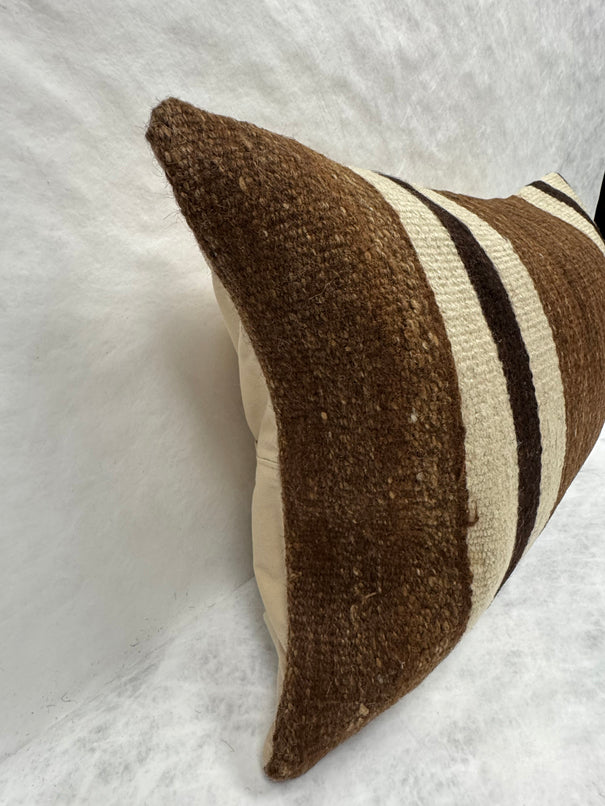Turkish Hemp Pillow Cushion Natural Beige Brown Pillow Cushion Cover 16" x 24" #30192
