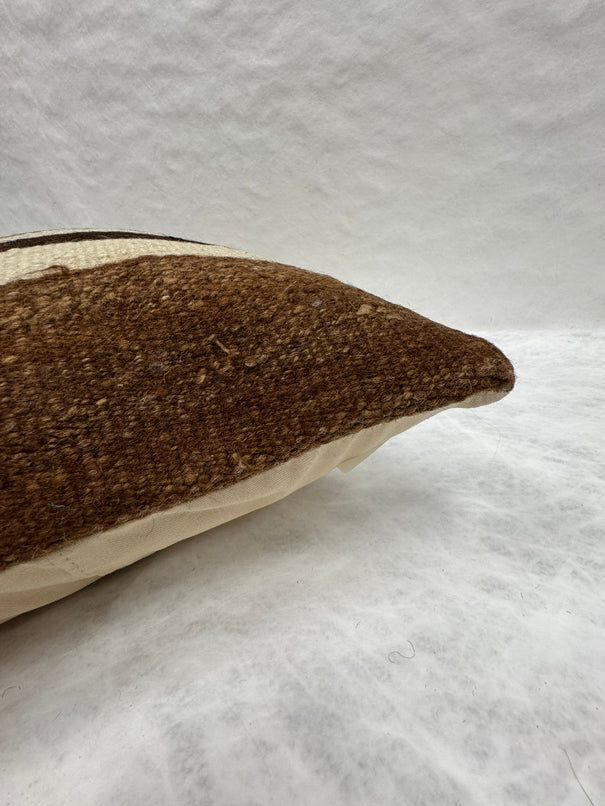 Turkish Hemp Pillow Cushion Natural Beige Brown Pillow Cushion Cover 16" x 24" #30192