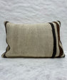 Turkish Hemp Pillow Cushion Natural Beige Black Pillow Cushion Cover 16" x 24" #30191