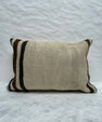 Turkish Hemp Pillow Cushion Natural Beige Black Pillow Cushion Cover 16" x 24" #30191