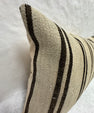 Turkish Hemp Pillow Cushion Natural Beige Black Pillow Cushion Cover 16" x 24" #30203
