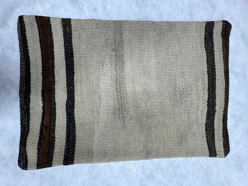 Turkish Hemp Pillow Cushion Natural Beige Black Pillow Cushion Cover 16" x 24" #30202