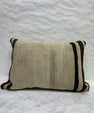 Turkish Hemp Pillow Cushion Natural Beige Black Pillow Cushion Cover 16" x 24" #30202