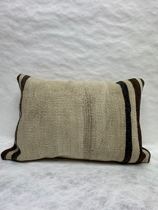 Turkish Hemp Pillow Cushion Natural Beige Black Pillow Cushion Cover 16" x 24" #30202