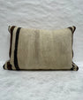 Turkish Hemp Pillow Cushion Natural Beige Black Pillow Cushion Cover 16" x 24" #30202