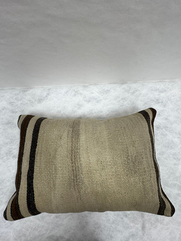 Turkish Hemp Pillow Cushion Natural Beige Black Pillow Cushion Cover 16" x 24" #30202