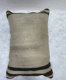 Turkish Hemp Pillow Cushion Natural Beige Black Pillow Cushion Cover 16" x 24" #30202