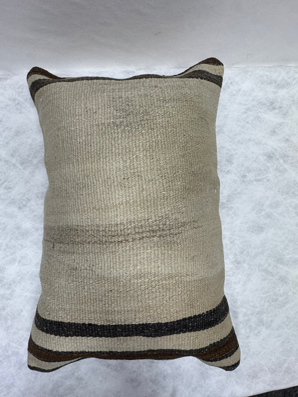 Turkish Hemp Pillow Cushion Natural Beige Black Pillow Cushion Cover 16" x 24" #30202