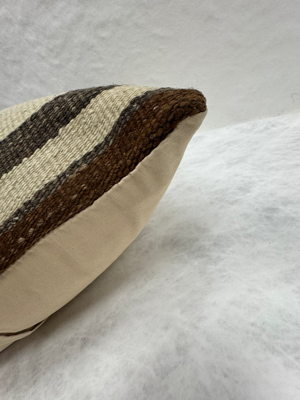Turkish Hemp Pillow Cushion Natural Beige Black Pillow Cushion Cover 16" x 24" #30202