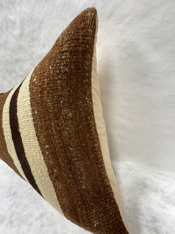 Turkish Hemp Pillow Cushion Natural Beige Brown Pillow Cushion Cover 16" x 24" #30200
