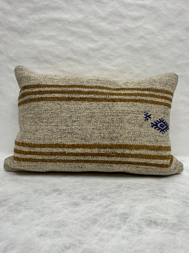 Turkish Hemp Pillow Cushion Natural Beige Brown Pillow Cushion Cover 16" x 24" #30199