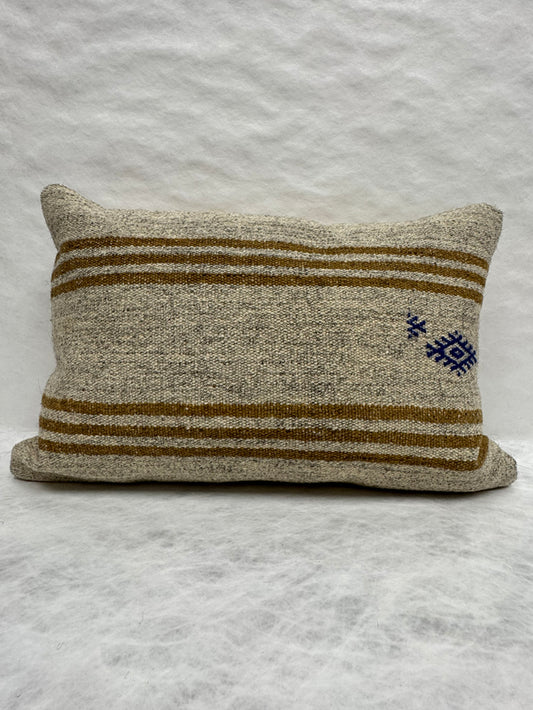 Turkish Hemp Pillow Cushion Natural Beige Brown Pillow Cushion Cover 16" x 24" #30199