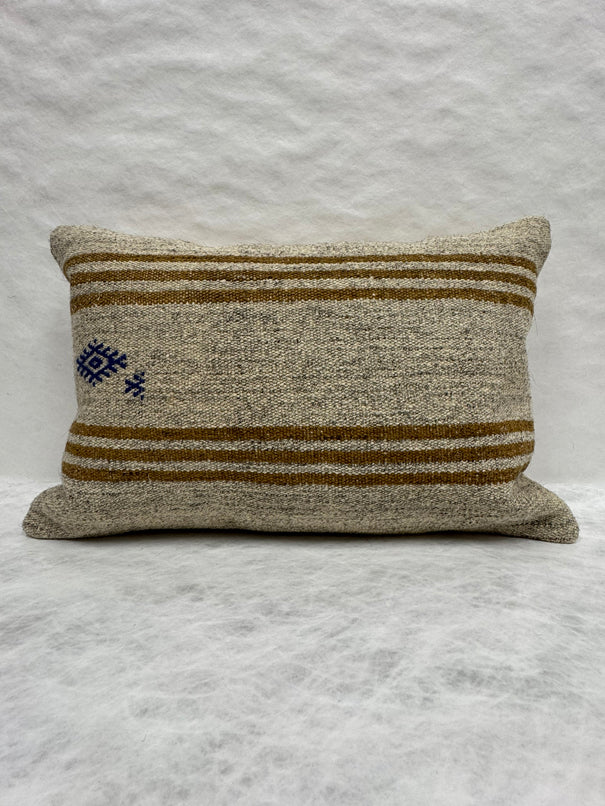 Turkish Hemp Pillow Cushion Natural Beige Brown Pillow Cushion Cover 16" x 24" #30199