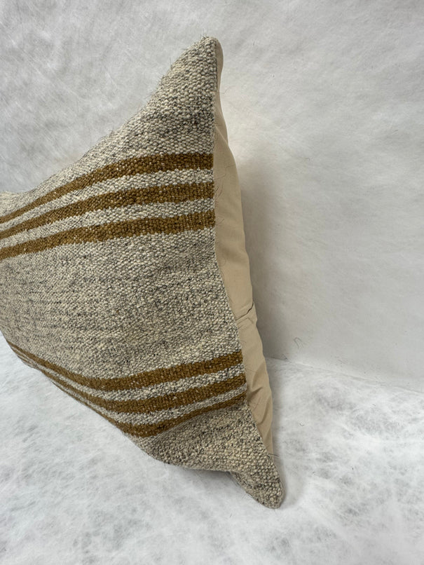 Turkish Hemp Pillow Cushion Natural Beige Brown Pillow Cushion Cover 16" x 24" #30199