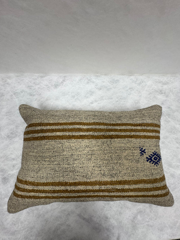 Turkish Hemp Pillow Cushion Natural Beige Brown Pillow Cushion Cover 16" x 24" #30199