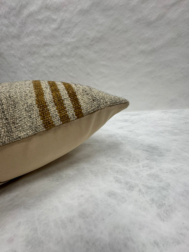 Turkish Hemp Pillow Cushion Natural Beige Brown Pillow Cushion Cover 16" x 24" #30199