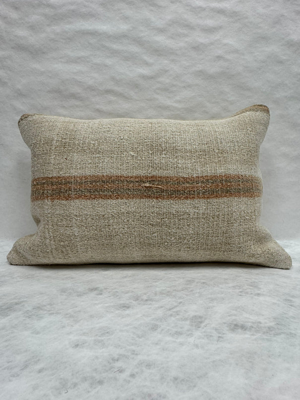 Turkish Hemp Pillow Cushion Natural Beige Brown Pillow Cushion Cover 16" x 24" #30209