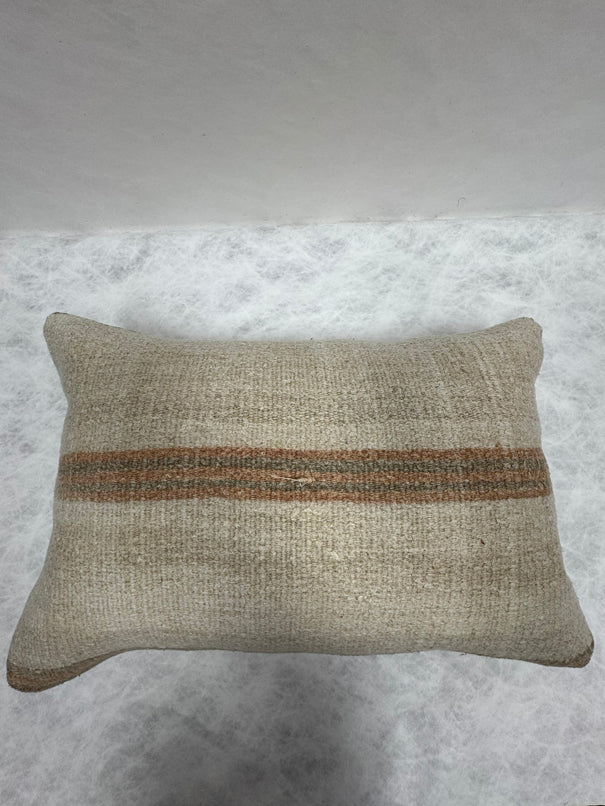 Turkish Hemp Pillow Cushion Natural Beige Brown Pillow Cushion Cover 16" x 24" #30209