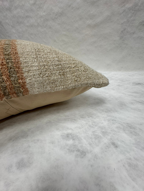 Turkish Hemp Pillow Cushion Natural Beige Brown Pillow Cushion Cover 16" x 24" #30209