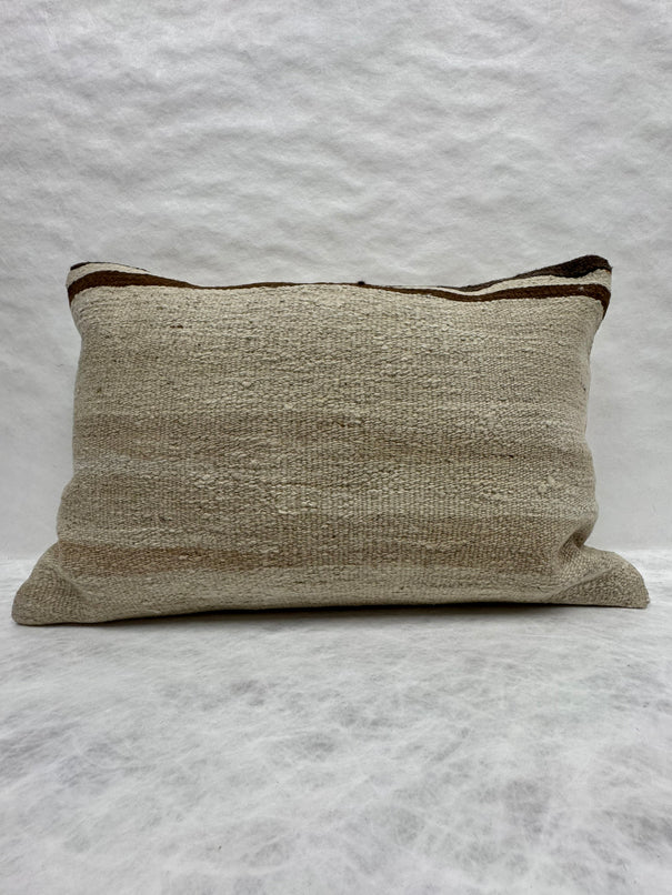 Turkish Hemp Pillow Cushion Natural Beige Black Pillow Cushion Cover 16" x 24" #30208