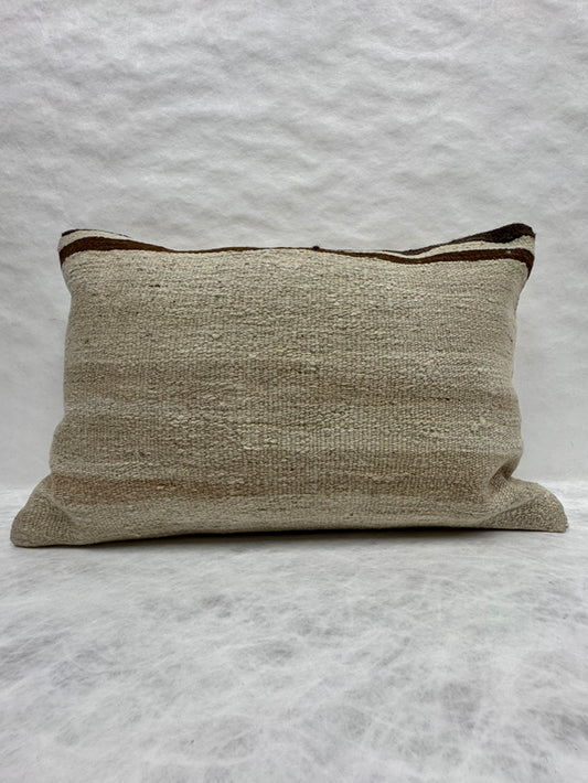 Turkish Hemp Pillow Cushion Natural Beige Black Pillow Cushion Cover 16" x 24" #30208