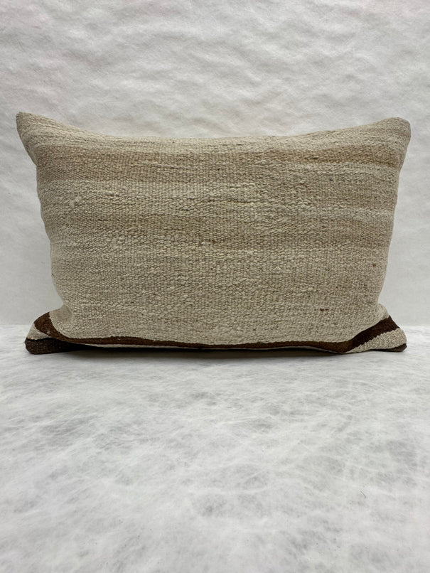 Turkish Hemp Pillow Cushion Natural Beige Black Pillow Cushion Cover 16" x 24" #30208