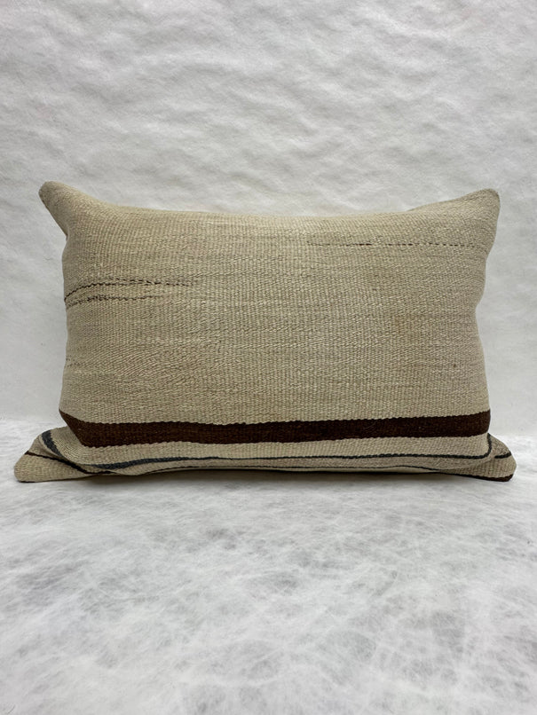 Turkish Hemp Pillow Cushion Natural Beige Brown Pillow Cushion Cover 16" x 24" #30206