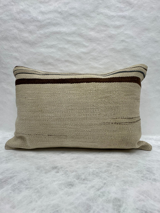 Turkish Hemp Pillow Cushion Natural Beige Brown Pillow Cushion Cover 16" x 24" #30206