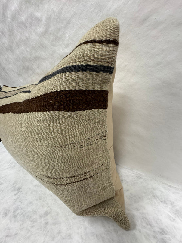 Turkish Hemp Pillow Cushion Natural Beige Brown Pillow Cushion Cover 16" x 24" #30206