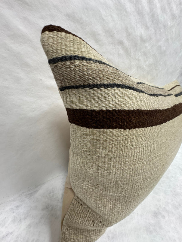 Turkish Hemp Pillow Cushion Natural Beige Brown Pillow Cushion Cover 16" x 24" #30206