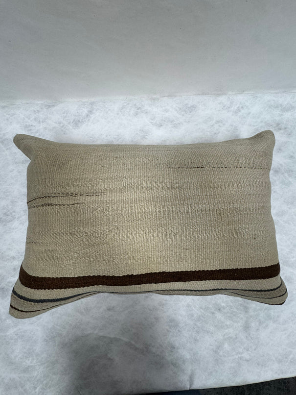 Turkish Hemp Pillow Cushion Natural Beige Brown Pillow Cushion Cover 16" x 24" #30206
