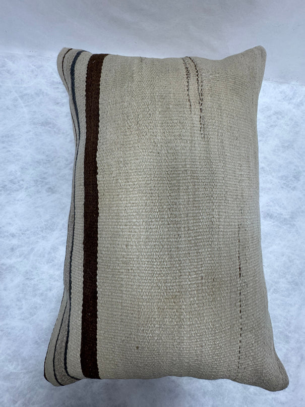 Turkish Hemp Pillow Cushion Natural Beige Brown Pillow Cushion Cover 16" x 24" #30206