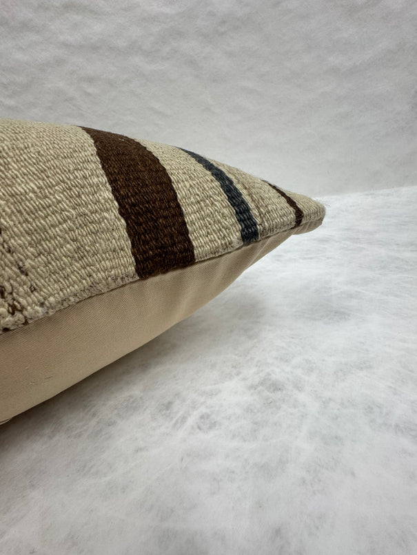 Turkish Hemp Pillow Cushion Natural Beige Brown Pillow Cushion Cover 16" x 24" #30206