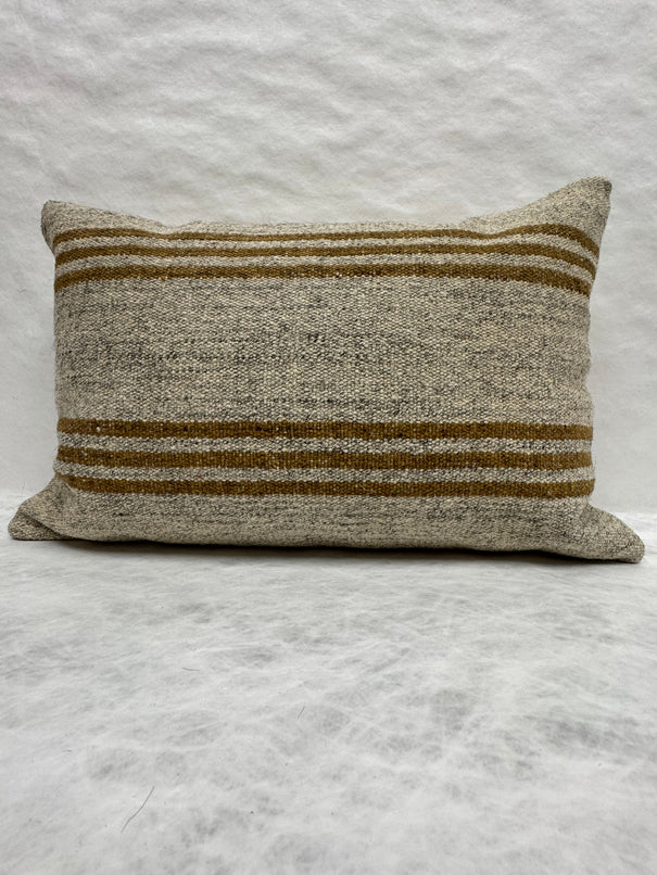 Turkish Hemp Pillow Cushion Natural Beige Brown Pillow Cushion Cover 16" x 24" #30205