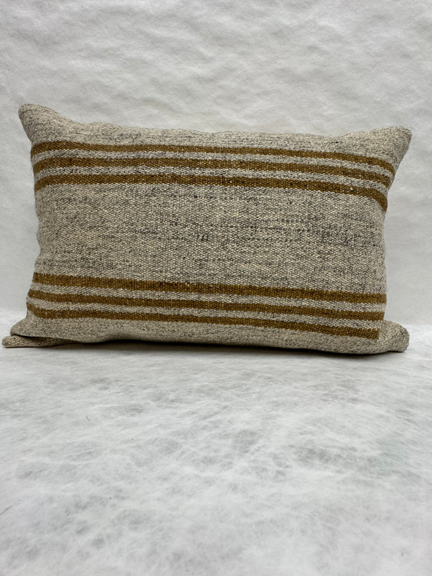 Turkish Hemp Pillow Cushion Natural Beige Brown Pillow Cushion Cover 16" x 24" #30205