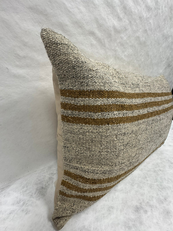 Turkish Hemp Pillow Cushion Natural Beige Brown Pillow Cushion Cover 16" x 24" #30205
