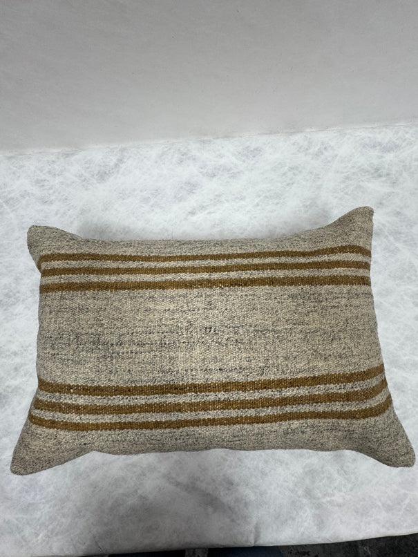 Turkish Hemp Pillow Cushion Natural Beige Brown Pillow Cushion Cover 16" x 24" #30205