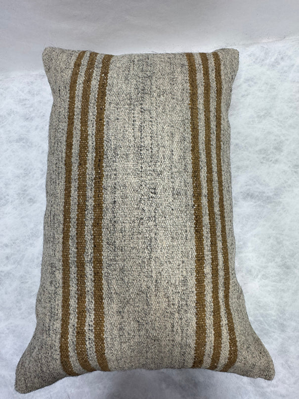 Turkish Hemp Pillow Cushion Natural Beige Brown Pillow Cushion Cover 16" x 24" #30205