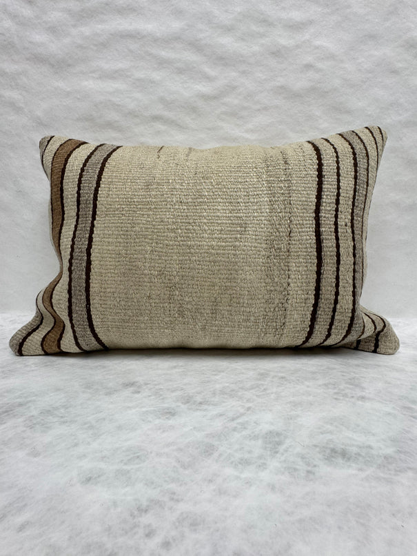 Turkish Hemp Pillow Cushion Natural Beige Brown Pillow Cushion Cover 16" x 24" #30204