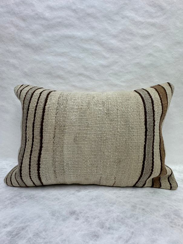 Turkish Hemp Pillow Cushion Natural Beige Brown Pillow Cushion Cover 16" x 24" #30204
