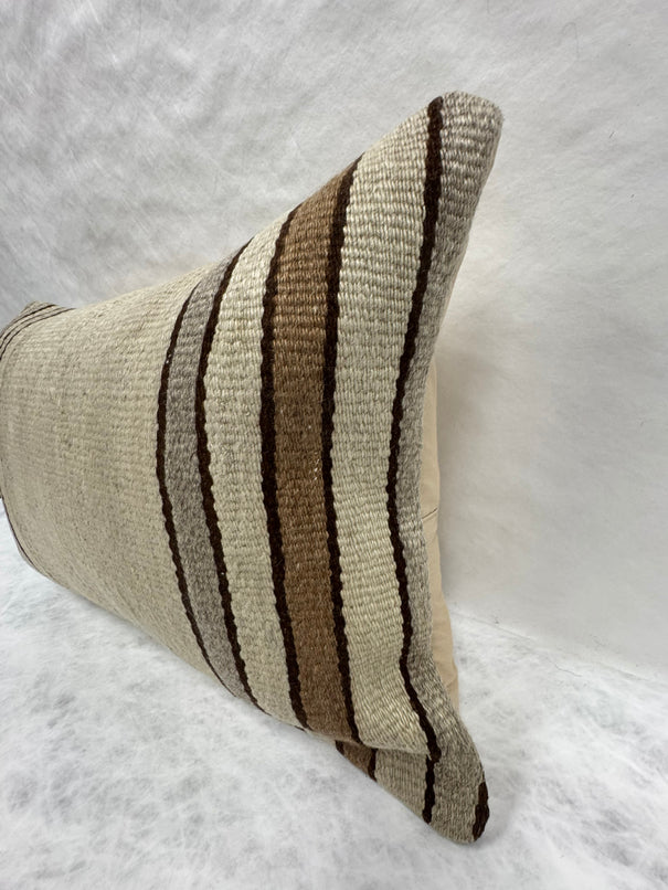 Turkish Hemp Pillow Cushion Natural Beige Brown Pillow Cushion Cover 16" x 24" #30204