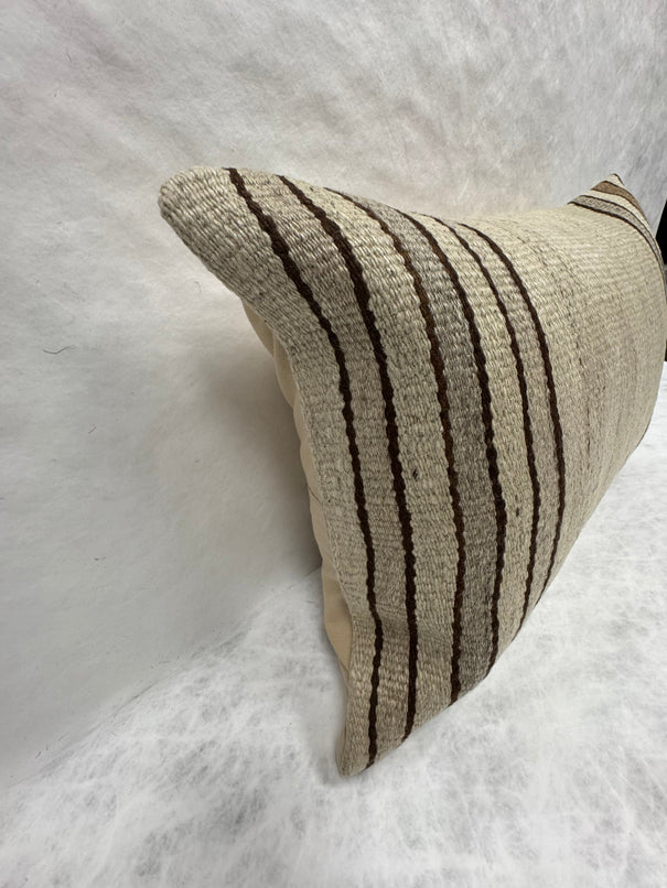 Turkish Hemp Pillow Cushion Natural Beige Brown Pillow Cushion Cover 16" x 24" #30204
