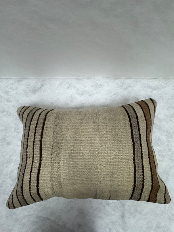 Turkish Hemp Pillow Cushion Natural Beige Brown Pillow Cushion Cover 16" x 24" #30204
