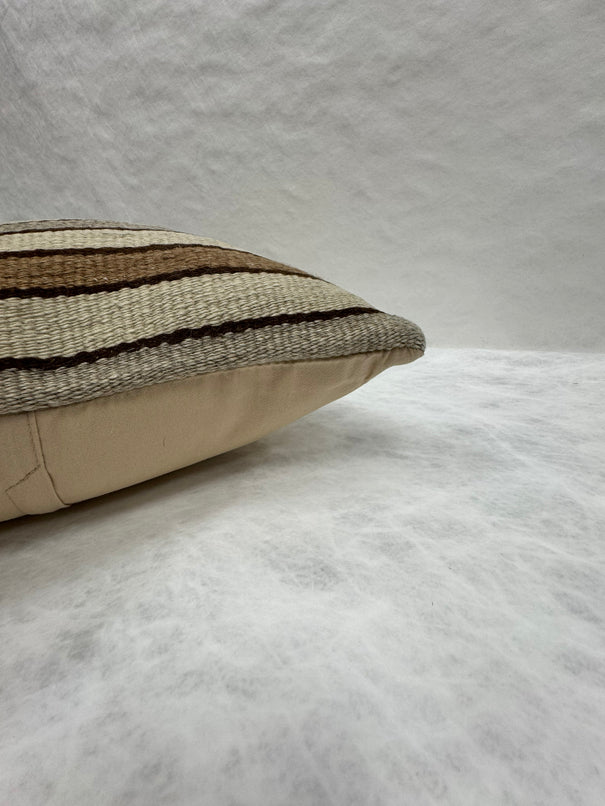 Turkish Hemp Pillow Cushion Natural Beige Brown Pillow Cushion Cover 16" x 24" #30204