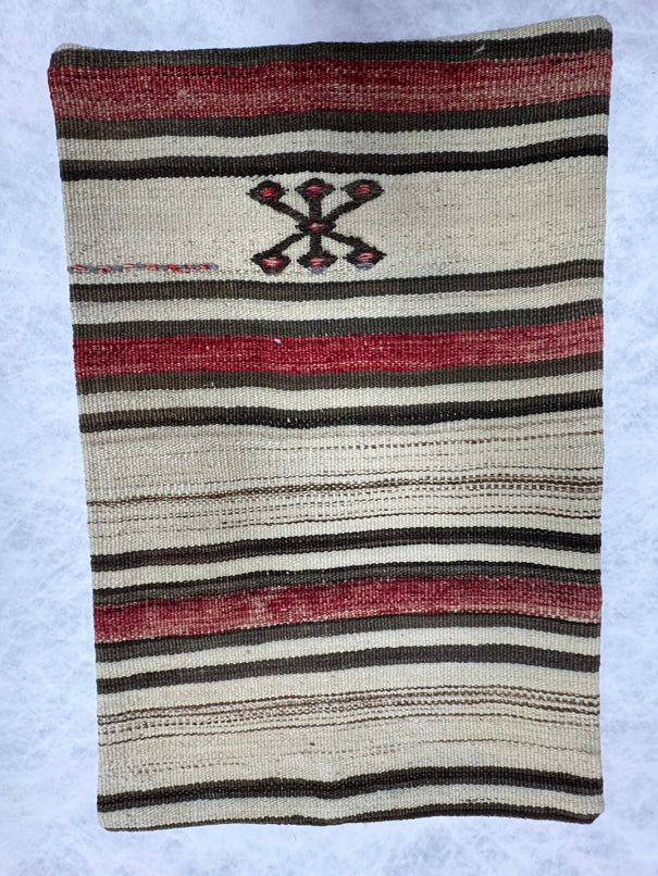 Turkish Hemp Pillow Cushion Natural Red Brown Pillow Cushion Cover 16" x 24" #30197