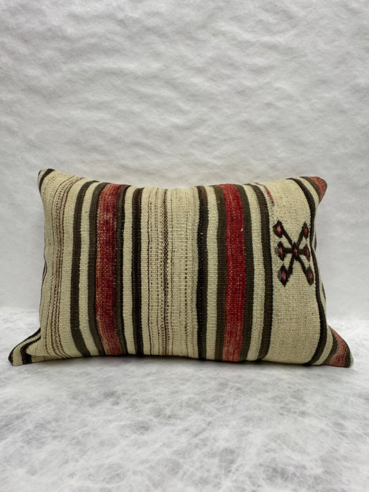 Turkish Hemp Pillow Cushion Natural Red Brown Pillow Cushion Cover 16" x 24" #30197