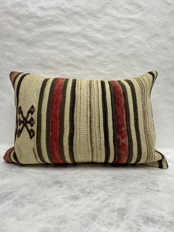 Turkish Hemp Pillow Cushion Natural Red Brown Pillow Cushion Cover 16" x 24" #30197