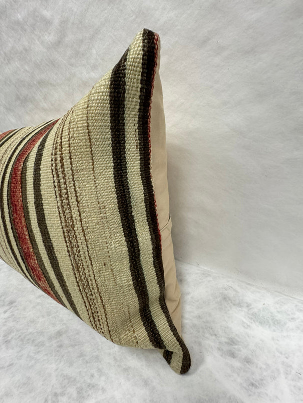 Turkish Hemp Pillow Cushion Natural Red Brown Pillow Cushion Cover 16" x 24" #30197