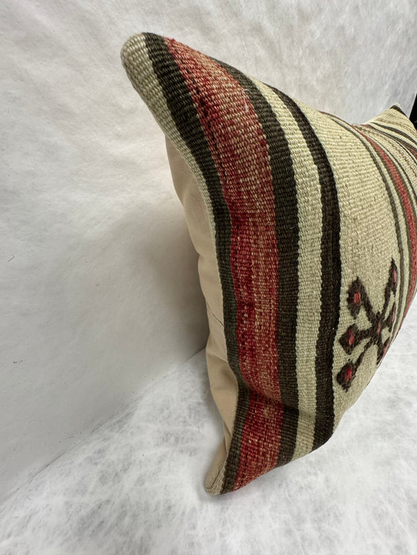 Turkish Hemp Pillow Cushion Natural Red Brown Pillow Cushion Cover 16" x 24" #30197